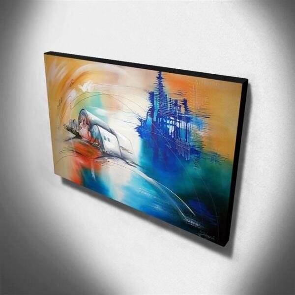 Quadro de Pintura Paisagem Belo Horizonte 60x110cm - 0426 - 3