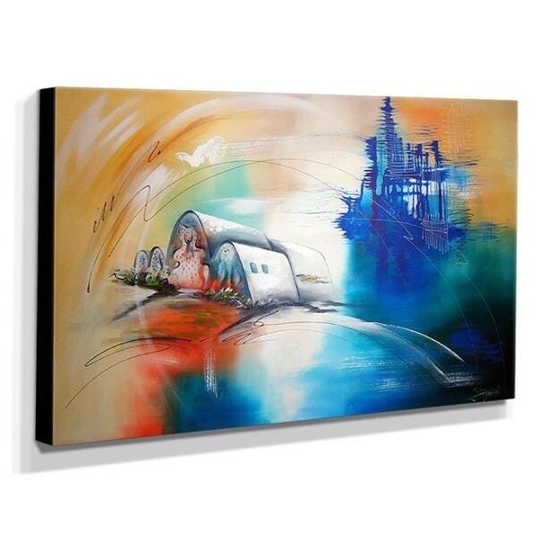Quadro de Pintura Paisagem Belo Horizonte 60x110cm - 0426 - 2