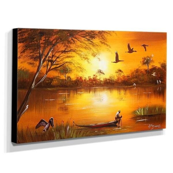 Quadro de Pintura Pantanal 60x105cm-1438 - 2