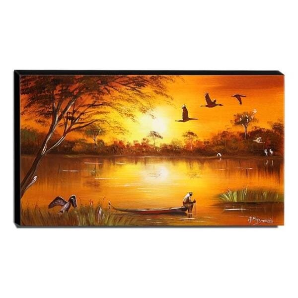 Quadro de Pintura Pantanal 60x105cm-1438