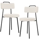 Ver imagem 1 de Kit 02 Cadeiras Decorativas Estofada Para Sala De Jantar Barcelona F01 Linho Bege - Lyam Decor