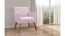 Ver imagem 4 de Kit 2 Poltronas Decorativa Cecília Suede Rosê Pés Madeira Ms Decor
