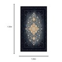Ver imagem 3 de Tapete Persa Iraniano Azul Escuro Ideal para Sala Quarto e Hall de Entrada 1,00x1,50cm