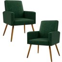 Ver imagem 1 de Kit 02 Poltronas Decorativa Para Sala De Estar Maria W01 Pés Palito Facto Verde Musgo - Lyam Decor