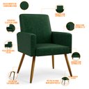 Ver imagem 4 de Kit 02 Poltronas Decorativa Para Sala De Estar Maria W01 Pés Palito Facto Verde Musgo - Lyam Decor