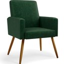 Ver imagem 3 de Kit 02 Poltronas Decorativa Para Sala De Estar Maria W01 Pés Palito Facto Verde Musgo - Lyam Decor