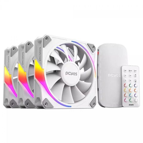 Kit 3 Coolers 120mm Sangue Frio 3 - Led Argb - com Controladora - Branco - Pcyes K3argbsf3wgbr