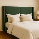 Ver imagem 5 de Cabeceira Cama Queen 176 Cm Estofada Linho ou Veludo Editável Cor:linho Moderno Verde