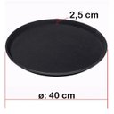 Ver imagem 3 de Bandeja Redonda Antiderrapante Garçom para Servir Preta 40cm
