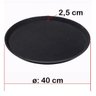 Bandeja Redonda Antiderrapante Garçom para Servir Preta 40cm - 3