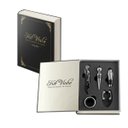 Ver imagem 1 de Kit Vinho Abridor Saca Rolhas Tampa Dosador Livro 05 Peças