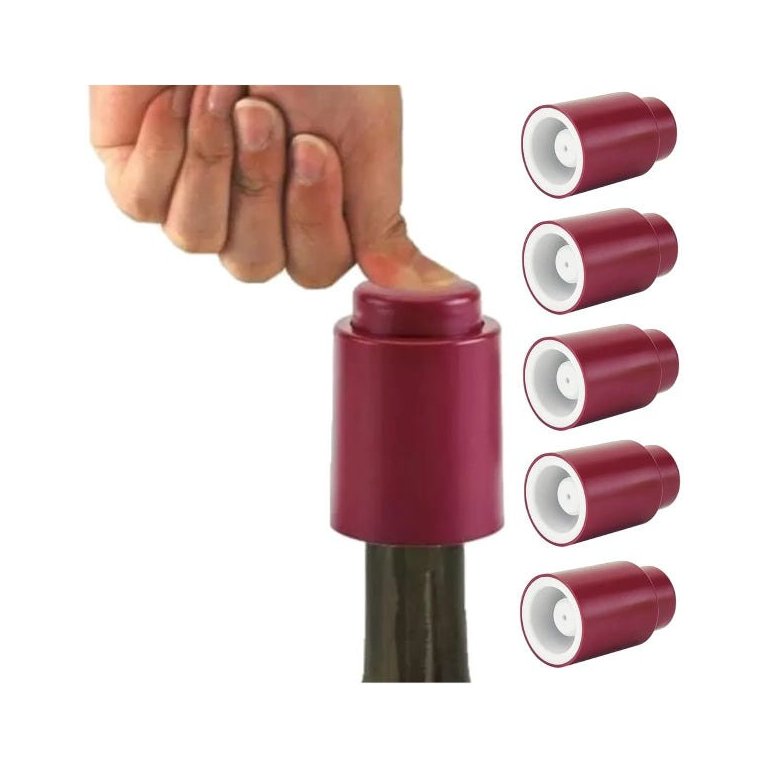 Tampa Garrafa de Vinho a Vacuo Pressão Rolha 06 unidades