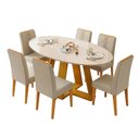 Ver imagem 1 de Conjunto Sala de Jantar Mesa Tampo em Vidro 1,80m Vick 6 Cadeiras Tati