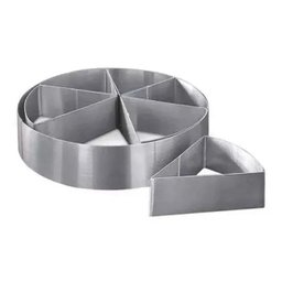Forma Bolos e Tortas 06 Fatias Mais Aro Aço Inox Removivel - 3