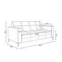 Ver imagem 3 de Sofá Living Decorativo Houston 2 Lugares 180cm Pés em Metal Veludo/ Pu Grafite/ Preto G33 - Gran Bel