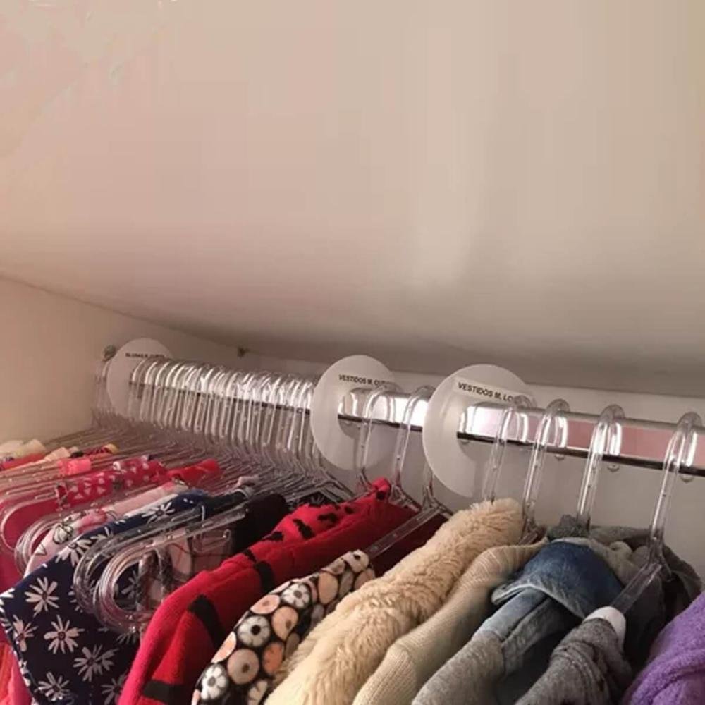 Kit 100 Separador e Organizador de Cabides Araras por Tamanho Plaquinha Divisor de Plástico - 4