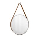 Ver imagem 3 de Espelho Decorativo Adnet Cinza Alça Corino Caramelo 60cm Redondo