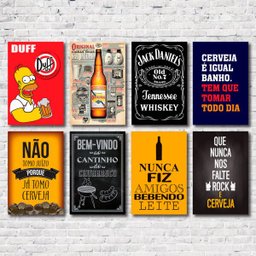Kit Placas Decorativas Top Bebidas Mdf - 8 Placas - 3