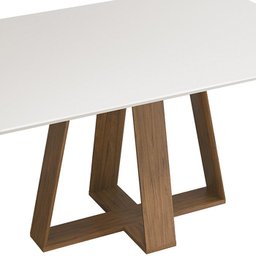 Conj Sala Jantar 170x90 Kiyas Freijo Off White Veludo Moca DJ Moveis - 7