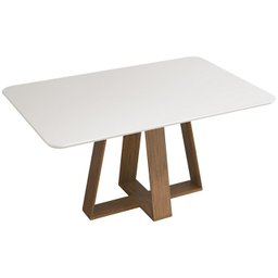 Conj Sala Jantar 170x90 Kiyas Freijo Off White Veludo Moca DJ Moveis - 11