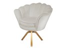 Ver imagem 1 de Poltrona Decorativa Pétala Base Giratória Madeira Suede Bege Ms Decor
