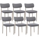 Ver imagem 1 de Kit 06 Cadeiras Estofadas para Sala de Jantar Melina Base Arena L02 Suede Cinza - Lyam Decor