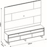 Rack Bancada com Painel 226cm para TV até 75 Polegadas com LED 3 Portas Betta Cinza Urbano/Freijó DJ - 3