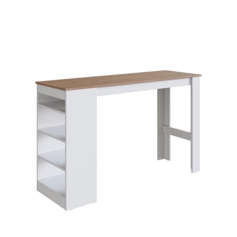 Mesa Bancada Gourmet 135cm para 4 Lugares Branco Montana