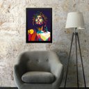 Ver imagem 2 de Quadro Moderno Cristo- Geométrico 24x18cm:madeira Preta