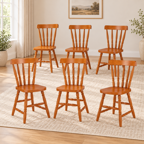 Conjunto 6 Cadeiras Madeira Eucalipto Mel Piratini