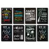 Kit Placas Decorativas Frases Cozinha Amor Mdf - 8 Placas - 1