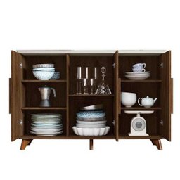 Balcão Aparador Diamante Freijo com Tampo Offwhite - 2 Balcão Aparador Diamante Freijo com Tampo Offwhite - 2