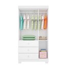 Ver imagem 2 de Guarda Roupa Infantil Duda 3 Portas de Bater 3 Gavetas MDF Branco Brilho Sallar Home