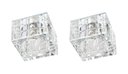 Ver imagem 1 de Kit 2 Spot Quadrado Cristal K9 Embutir 7cm Banheiro Sala Ac974