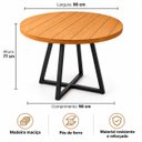 Ver imagem 4 de Mesa de Jantar Redonda 90cm em Madeira Maciça e Pé de Ferro 5 Lugares
