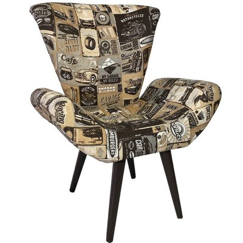 Poltrona Decorativa Elegance Retrô Cars Bege