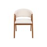 Cadeira de Jantar Estofada Elysia Conforto Anatômico Madeira Maciça:linho Off White - 3