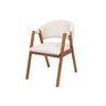 Cadeira de Jantar Estofada Elysia Conforto Anatômico Madeira Maciça:linho Off White - 1