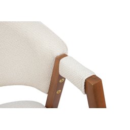 Cadeira de Jantar Estofada Elysia Conforto Anatômico Madeira Maciça:linho Off White - 6