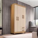 Ver imagem 1 de Guarda Roupa Solteiro Ambiente Mogi 4 Portas Carvalho Americano Off White - Incorplac