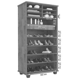 Sapateira com Espelhos Requinte Freijo - 6