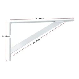 Mão Francesa Suporte para Prateleira Pesado 13 X 20cm Com 10un Branco - 2