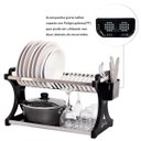 Ver imagem 3 de Escorredor de Pratos Alto Preto Inox 20 Pratos