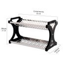 Ver imagem 5 de Escorredor de Pratos Alto Preto Inox 20 Pratos