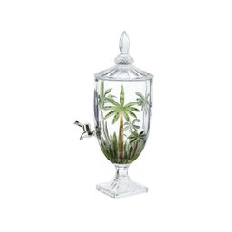 Suqueira Dispenser Para Bebida de Cristal Com Pé e Tampa Palm Tree 4 Litros - 1