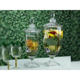 Suqueira Dispenser Para Bebida de Cristal Com Pé e Tampa Palm Tree 4 Litros - 3