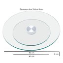 Ver imagem 2 de Prato Giratório de Mesa Vidro/alumínio/vidro - Diametro:80