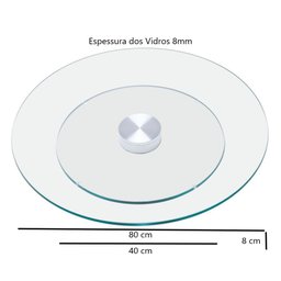 Prato Giratório de Mesa Vidro/alumínio/vidro - Diametro:80 - 2