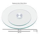 Ver imagem 2 de Prato Giratório de Mesa Vidro/alumínio/vidro - Diametro:80