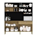 Ver imagem 3 de Armário de Cozinha Compacta 8 Portas e 1 Gaveta 182cm Seul Freijó/preto - Pallazio